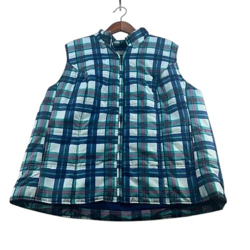 Women Within Vest Pink Blue Green Zip Front Women's Size 1X